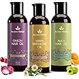 Avimee Herbal Hair Oil Combo | Pack of 3 | Onion Oil, Bhringraj Oil & Amla Oil | For Hair Growth, Hair Fall Control & Scalp Care | 3 x 100ml