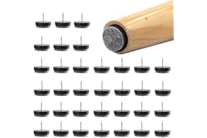 48 Pcs Clous Patins de Meuble, SNAGAROG Patins Glisseurs Rond Ø 24mm Anti-Rayures Plancher, Patins Meubles en Feutre Tampons pour Protection Pieds de Table Chaise Meubles(Noir)