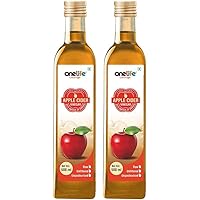 Onelife Organic Apple Cider Vinegar with Strand of Mother, Raw, Unfiltered, Unpasturised:500 ml [Pack of 2]