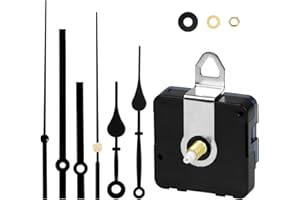 YIWONFU Maquinaria Reloj Pared, Cuarzo Mecanismos de Movimiento Relojes Silenciar, Manecillas Reloj Pared Pilas con 2 Pares Diferentes de Kits de Movimiento de Bricolaje de Repuesto