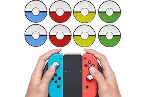 CISKHQR 8 pièces compatibles avec les poignées Switch, les caches de manettes, les caoutchoucs de commutation, les poignées de pouce, les manettes de commutation, les capuchons de joystick