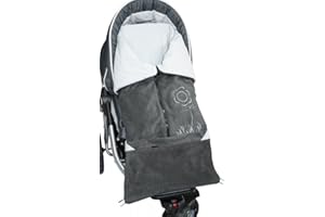 ByBoom - Fußsack 2in1 Frühjahr, Sommer, Herbst, Universal für Babyschale, Autokindersitz, z.B. für Maxi-Cosi, Römer, für Kinderwagen oder Buggy; ANTHRAZIT/GRAU