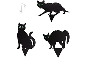 GardenKraft 10609 Set of 3 Metal Black Cat Scarers/Humane Garden Pest Deterrent/Chemical-Free/Keeps Out Pigeons, Foxes, Rodents & More/Weatherproof Rust Resistant Material