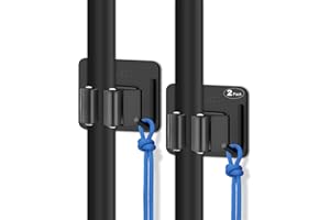 ACEMINING Accroche Balai Mural, 2 Pcs Noir porte balais mural sans percage, support balai, range balai