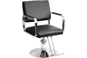 ‎TIFEMAP Tifemap Friseurstuhl Höhenverstellbar mit hydraulischer Pumpe, Barber Stuhl 360° Drehbar, Friseur Stuhl, Friseurstühle für Friseure Spas Tattoo-Salons, Salonstuhl belastbar bis 150 kg (Schwarz-1)