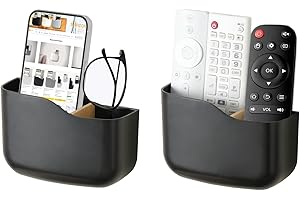 SUNFICON 2 Selbstklebende Fernbedienungshalter, Universal-Halterung für Media-Player, Controller, Wandmontage, Fernbedienung, Organizer, Box, schwarz
