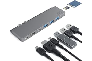 Green Cell Connect60 HUB USB-C 8im1 Adapter Dockingstation(Thunderbolt 3 (4K 60Hz), USB-C, 3xUSB 3.0, HDMI, microSD, SD) Power Delivery 100W für MacBook Pro 13" / 15" (2016/2017/2018/2019), Air (2019)