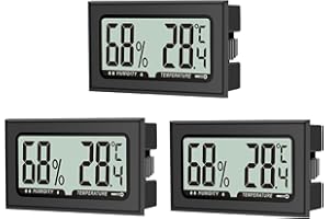 WVOILLTY Lot de 3 thermomètres hygromètres numériques pour l'intérieur, le bureau, le salon, la chambre à coucher