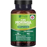 Pure Moringa Leaf (4000mg Per Serving) with Added Black Pepper.120 Vegan Capsules | Moringa Oleifera Leaf Supplement | 100% N
