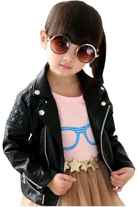 Giubbotto Pelle Bambino Giacca In Pelle PU Per Bambina Stile