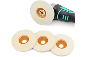 HIMOMO 4 Stück Wolle Buffing Polierscheibe Pad, 125mm Wolle Polieraufsatz Winkelschleifer Schleifschleifen Tool voor Polieren von Glas, Keramik, Kunststoff, Marmor, Schmuck, Metall