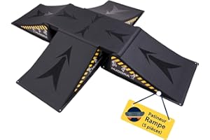 HUDORA Rampe de Skate - Set de 3/5 rampes de Skateboard pour la Cour & Le Jardin - Mini Rampe Polyvalente en Plastique pour Enfants & Ados jusqu'à 60/80kg - Equipement de Skatepark pour chez soi