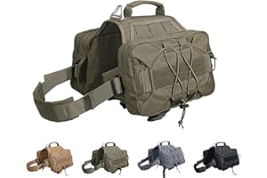 EXCELLENT ELITE SPANKER Dog Pack Hound Dog Borsa da Sella per Zaino da Viaggio Campeggio Escursionismo Cane di Taglia Media e Grande con 2 capienti Tasche Laterali(RGN-L)