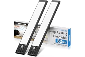 HIBOITEC LED Cabinet Lighting Motion Sensor Dimmable Lamp Battery Lighting Light Battery Cabinet Light Cabinet Light Strip Kitchen USB Rechargeable White Light 25.5 cm