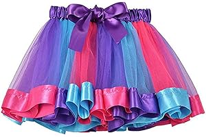Flovel Gonna Tutu delle Donne Layered Rainbow Tulle Tutu Gonna Puffy Ballet Dance Gonne Festa di Natale Performance Festival Costume per Le Donne e Le Ragazze