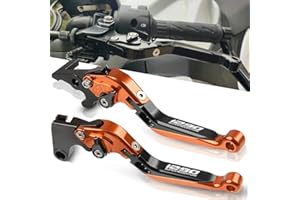 QJY-MOTOR PART-STORE Regolabile Leve Freno e Frizione Moto CNC Alluminio per 1290 Super Adventure S R T 2015-2020 (Arancione/Nero)