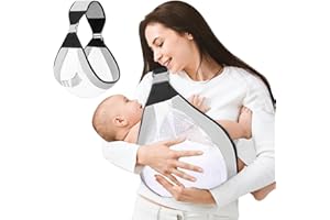 WMUVAZA Marsupio Neonato, 1 Pezzi Fascia Porta Bebe, Fascia Neonati Porta Bebe Convertibile con Spallacci Spessi, Porta Ergonomico Bambino Regolabile Traspirante Morbido Cotone per Bambini Piccoli