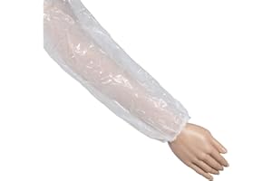 ‎WORK-INN Work-Inn PE Ärmelschoner in Weiß | 100 Stück - 40 x 20 cm | elastischer Bund an beiden Öffnungen | schützt Kleidung sowie Haut vor Schmutz | atmungsaktives & wasserdichtes Polyethylen | latexfrei