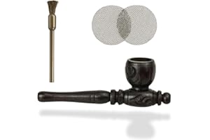 Weedness Holz-Pfeife in schwarz 10 cm 3-teiliges Set - Ebenholz Tabak Pfeifchen Smoking Pipe Holzpfeife Rauchen