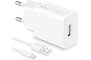 ‎MATAUMAHI MatauMahi 5V1A USB Ładowarka i Kabel USB Typu C, 5W USB Zasilacz z Kabel, Wtyczka USB, Adapter do Telefonów Komórkowych, Tabletów, Powerbanki, Słuchawki Bluetooth, Smartbands i Innych Urządzeń z USB-C