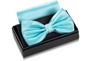 Massi Morino Pajarita con pañuelo de bolsillo para hombre set - Pajarita de traje para hombre para boda - Pajarita ajustable