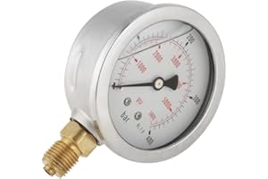 SEMITER April Gift Manometer, 0-400 bar, hydraulisches Manometer, 63 mm, 0-5800 PSI für Industrie