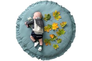 OLDPAPA Bébé Creeping Tapis, Dentelle de sol Tapis de jeu Couverture rond Coton Play Tapis de jeu Ramper Pad Coussin Tapis Tapis de couchage pour bébé, Decoration de Salle(D)