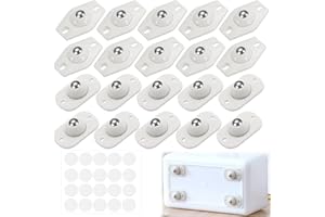 BMHNQ Ruedas para Muebles Pequeñas 20 Pcs Ruedas Pequeñas para Muebles Ruedas Autoadhesivas Mini Ruedas Giratorias para Botes Basura, Cajas Almacenamiento, Muebles Pequeños(Blanco)