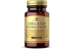 Solgar Chelated Manganese Tablets - Pack of 100 - for Strong Bones and Healthy Metabolism - Easy to Absorb - Vegan, Gluten Free and Kosher
