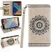 Produktbild Hülle für Galaxy A5 2016,Case für Galaxy A5 2016,Galaxy A5 2016 Handyhülle Leder Wallet Case,YingC-T Elegant Malerei Mandala Blume Weiß Muster Handytasche Samsung Galaxy A5 2016 Schutzhülle Leder Bookstyle Brieftasche Ständer Stand Hülle mit Karte Halterung Magnetverschluss Extra Dünn Tasche Premium Design Klapphülle Flip Schutz Schale Hülle Etui Cover für Samsung Galaxy A5 2016