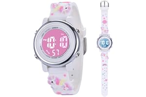 Mamiddle Orologio Digitale per Bambin Orologio Sportivo a Cartoni 3D per Ragazze Ragazzo con Sveglia Data Cronometro LED 3ATM