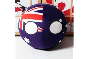 JUNZIWING Polandball Countryball Peluche Bambola, Cosplay Ucraina Spagna Portogallo Polonia Palla Peluche Ciondolo Mini Cuscino, Regali di Natale per Anime Fan Australia
