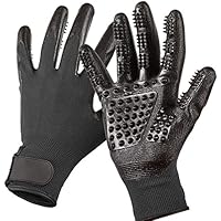 Fellpflege Handschuhe–links & rechts–Verbesserte Fünf Finger Design–für Katzen, Hunde & Pferde–lang & kurz Fell–Sanfte Bürste–Ihr Liebling wird es lieben