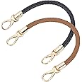 PH PandaHall 2 Strands PU Leather Bag Handle Black/Peru Purse Strap Replacement Short Bag Strap 16.3"/41.5cm Short Bag Strap with Lobster Clasp for Underarm Bag Shoulder Bag Handbag Tote Satchel