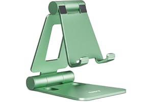 NULAXY Support Téléphone Réglable, Support Téléphone Bureau Pliable Portable Tablette Dock Compatible avec iPhone 15/14/13/12/11 Pro Max Mini XR X 8 Samsung Huawei d'autres Smartphones - Vert