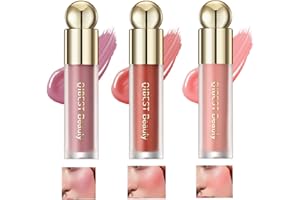 PETANSY Soft Cream Blush Set 3 Farben Lang anhaltendes flüssiges Rouge natürliches leichtes und glattes Textur Gesicht Rouge taufrische Wangentönung