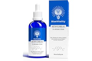 BlueVitality 2% | double concentration | 100ml solution de bleu de méthylène 2% | Qualité pharmaceutique | 100% USP | Made in Germany | Testé par un laboratoire indépendant | Pipette incluse