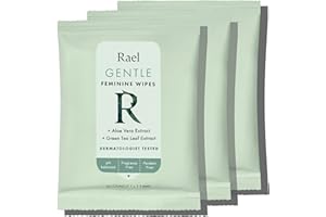 Rael Flushable Feminine Intimate Wipes - pH-Balanced, Unscented, Aloe Vera Extract, Safe for Sensitive Skin, Vegan & Cruelty Free, Travel Size (10 Count, Pack of 3)