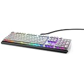 Dell Alienware 510K d&uuml;ş&uuml;k profilli RGB mekanik oyun klavyesi - AW510K (Lunar Light), beyaz