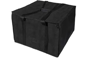 OGEFOTED Insulated Pizza Food Delivery Bag Large Thermal Food Warmer Transport Carrier Bags for Hot or Cold Food - 50x50x35cm 88L, Black