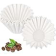 ANTOLE Wave Paper Coffee Filters, 50Pcs Basket Coffee Filter Paper,Disposable Large Size 185 White Paper Coffee Filter Can be Used In Home at Office and for Travel Purposes as well(2-4 Cup) (50Pcs)