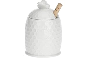 La Porcellana Bianca APEREGINA Miska na miód W/Dipper 4,5 x 3 Lb, biała