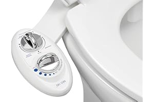 LUXE Bidet BidetNeo185sww Neo 185 (Elite Series) -Self Cleaning Dual Nozzle-Fresh Water Non-Electric Mechanical Toilet Attachment w/Strong Faucet Valves and Metal Hoses (White, 13.5 x 7 x 3