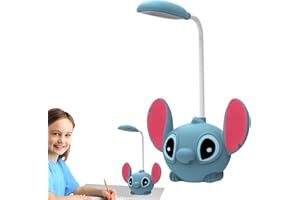 Marypaty Stitch Lámpara de escritorio para niños, Night Light Luz de Noche mesa infantil para dormitorio, lámpara de mesa para niños, lectura LED recargable regulable regalo cumpleaños