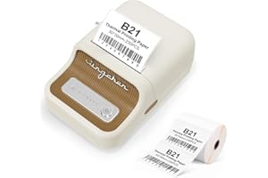 ‎YULINCA Smart Label Maker B21 mit 230 Etiketten, Bluetooth-Thermo-Preis-Barcode-Etikettendrucker, Mailing-Adressetiketten-Maschine, kompatibel mit Android und iOS, für Organisationen, Heimbüro, Geschäft(weiß)