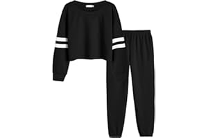 Arshiner sportswear fille jogging costume à manches longues ensemble de vêtements pour enfants costume de sport 2 pièces survêtement uni costume de loisirs sweat pantalon de sport survêtement enfants