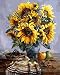 Produktbild YEESAM ART Neuerscheinungen Malen nach Zahlen für Erwachsene Kinder - Sonnenblume Vase 16 * 20 Zoll Leinen Segeltuch - DIY ölgemälde ölfarben Weihnachten Geschenke