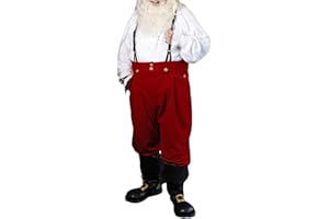 FYLOVERY Men Christmas Santa Claus Costume Adult Outfit Suspender Jumpsuit Festival Fancy Bib Pant Cosplay Dungarees Loose Fit Overalls
