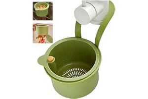 RAWWEFACTIC Abflusssieb Küchenspüle Sieb für Spülbecken Aufhängbar, Snap-Button Abtropfkorb für Spülbecken, Waschbecken Sieb Siebkorb Abnehmbar, Sink Strainer, Spülbecken Sieb Küche Abfluss Spüle (Grün)