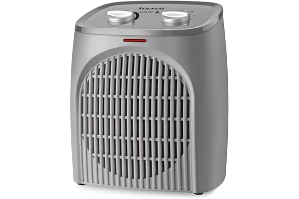 Taurus Tropicano Bagno Termoventilador, calefactor compacto, seguridad IP21 especial baños, termostato regulable, 2 velocidades de calor (1000W - 2000W) + ventilador, luz led, silencioso